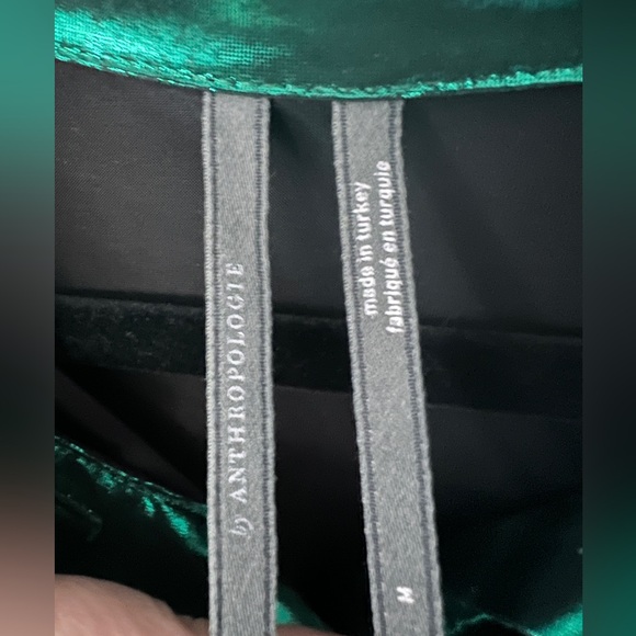 Anthropologie Metallic Green Blouse - Picture 6 of 6